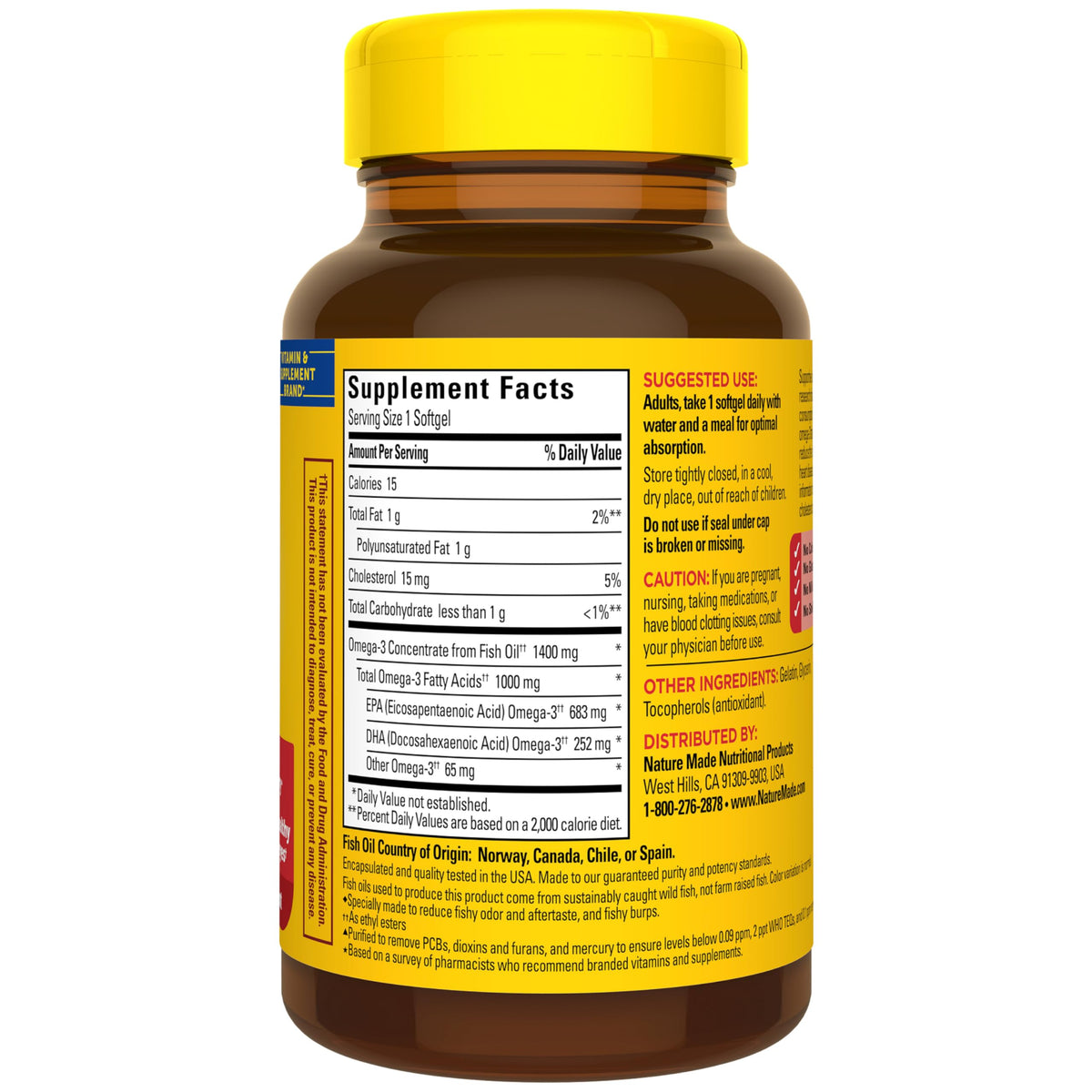 Omega 3 Fish Oil Supplement 1400mg 45 Softgel E287