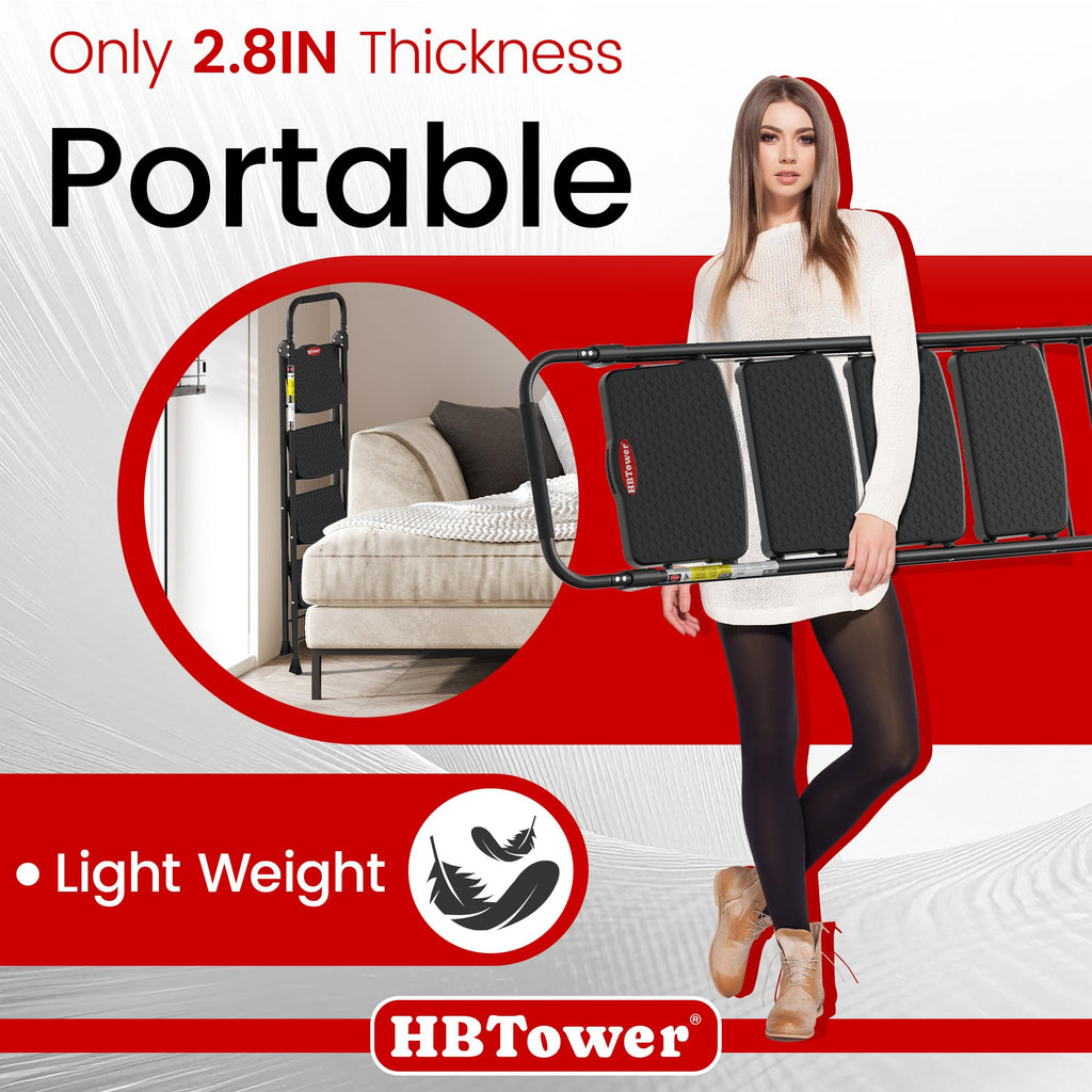 4 Step Ladder Foldable with Wide Anti-Slip Pedal Q7635