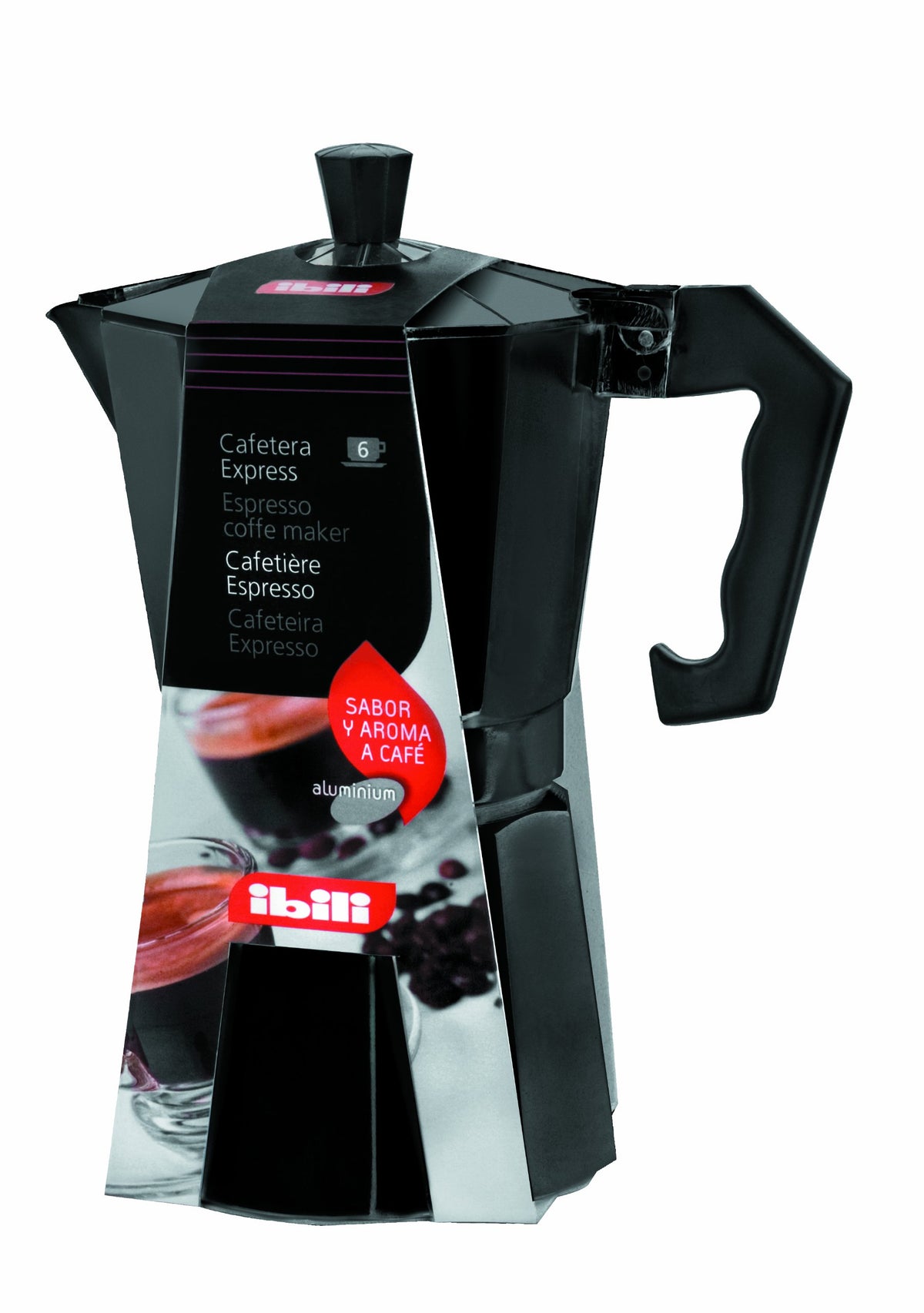 Black 12-Cup Aluminum Espresso Coffee Maker K7317