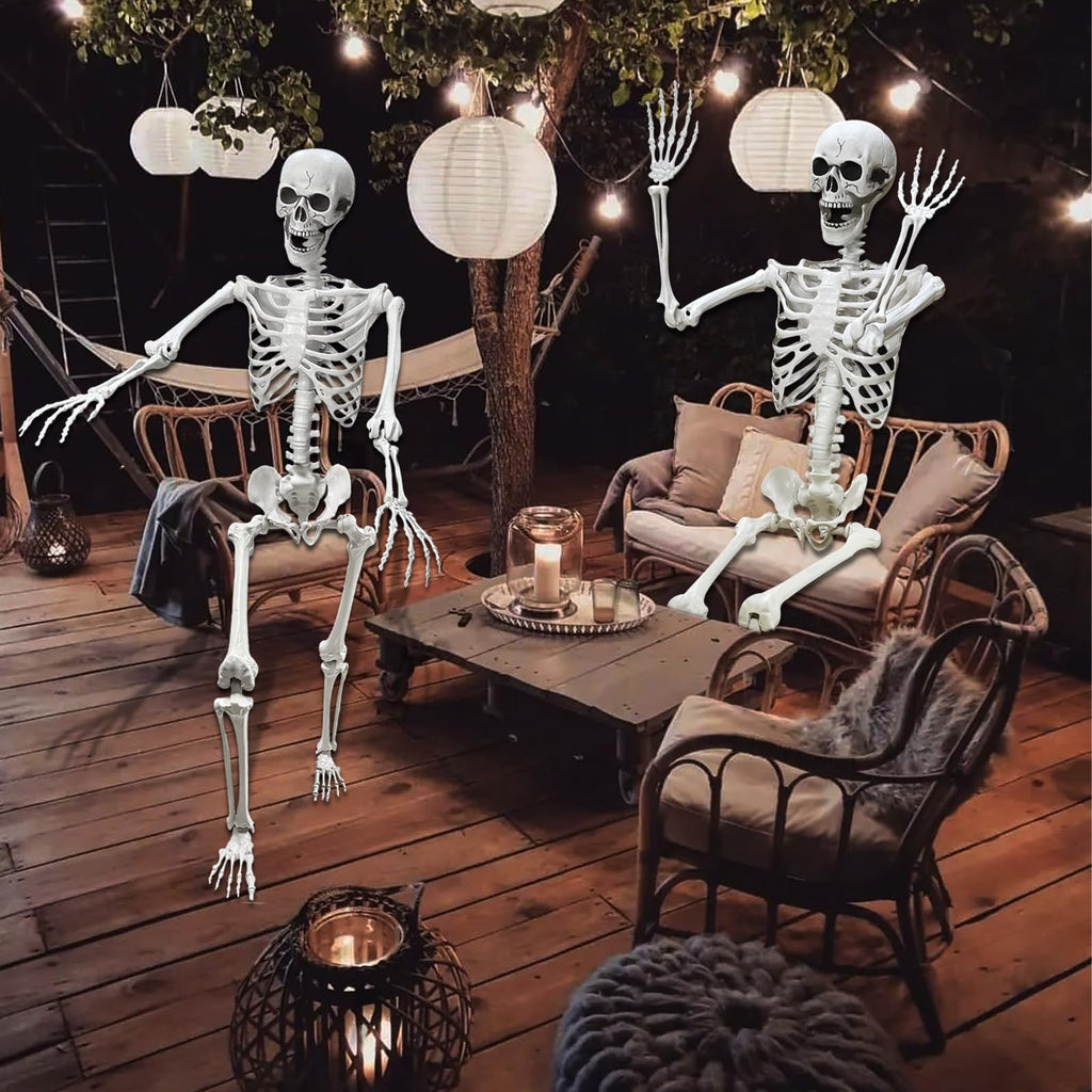 5.4Ft Poseable Life Size Human Skeleton with Rope U635734