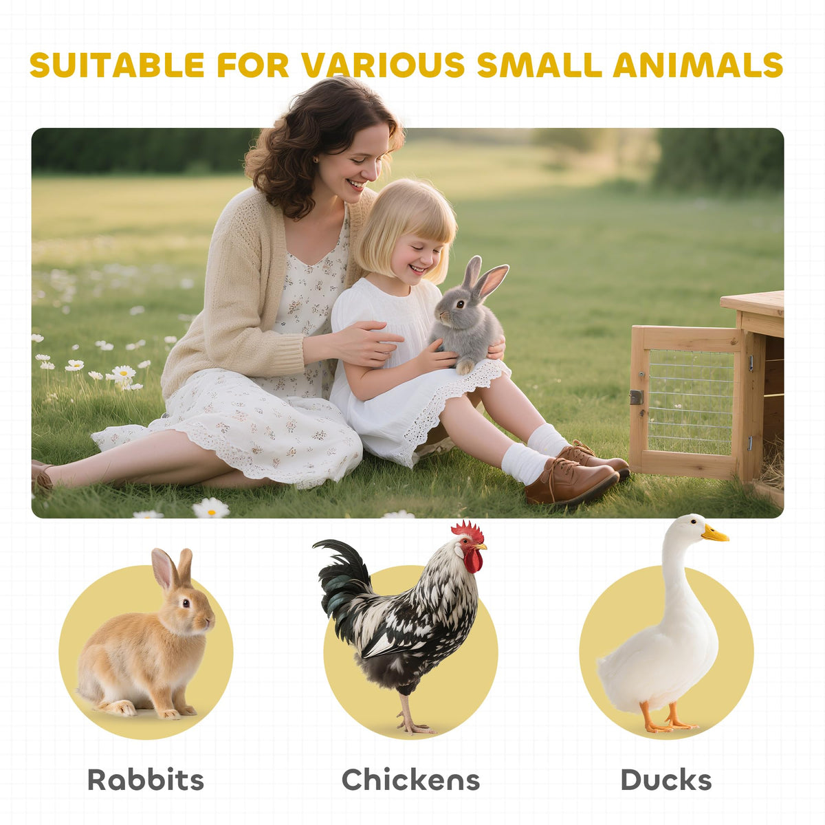 48" 2-Story Rabbit Hutch with Metal Frame G8449