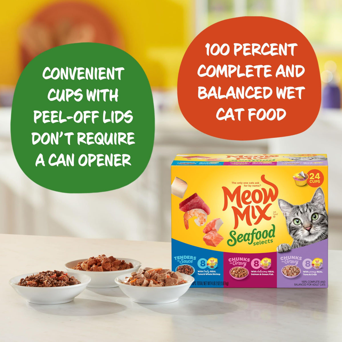 Dry Cat Food 6.3 Pound and Wet Cat Food Variety Pack 2.75 Ounce (Pack of 24) Q357801