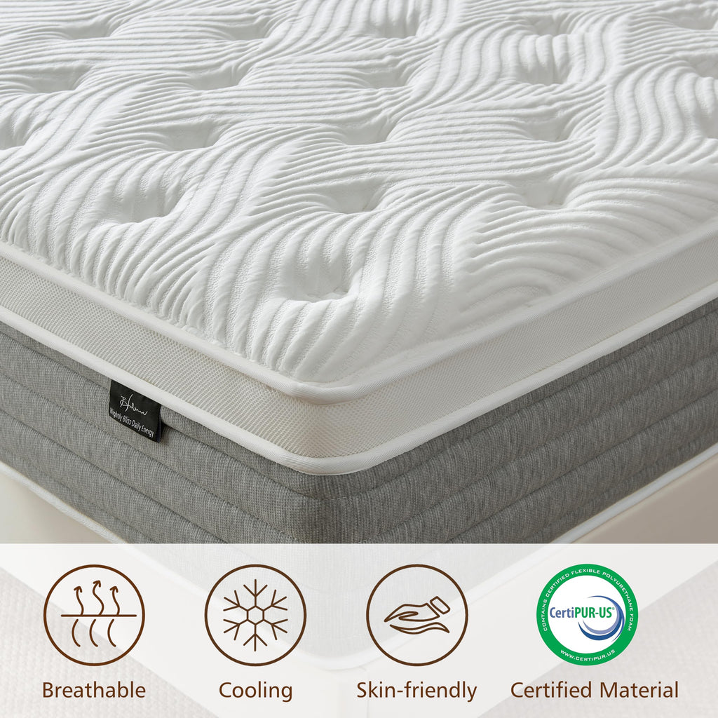 12 Inch Medium Firm Full Size Hybrid Mattress in a Box L589930
