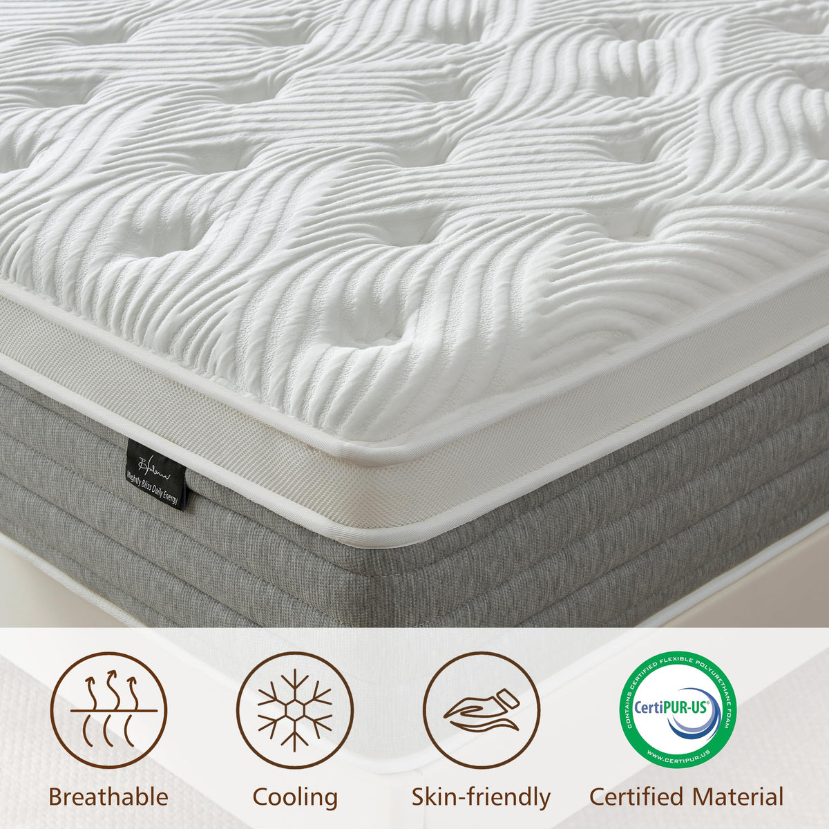 12 Inch Medium Firm Full Size Hybrid Mattress in a Box L589930