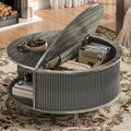 Round Coffee Table, 31.5" Lift-Top with Storage, Grey Y428364