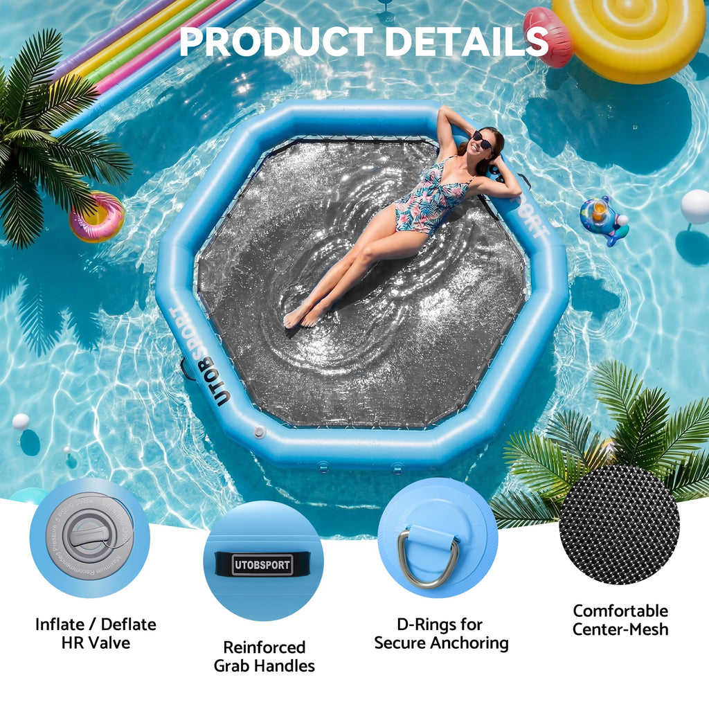 Inflatable Water Hammock Floating Platform with Cupholder K8577