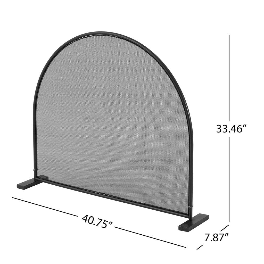 Black Freestanding Fireplace Screen D5583