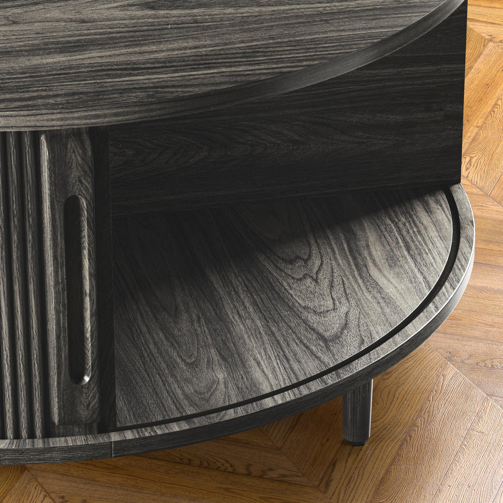 Round Coffee Table, 31.5" Lift-Top with Storage, Grey Y428364
