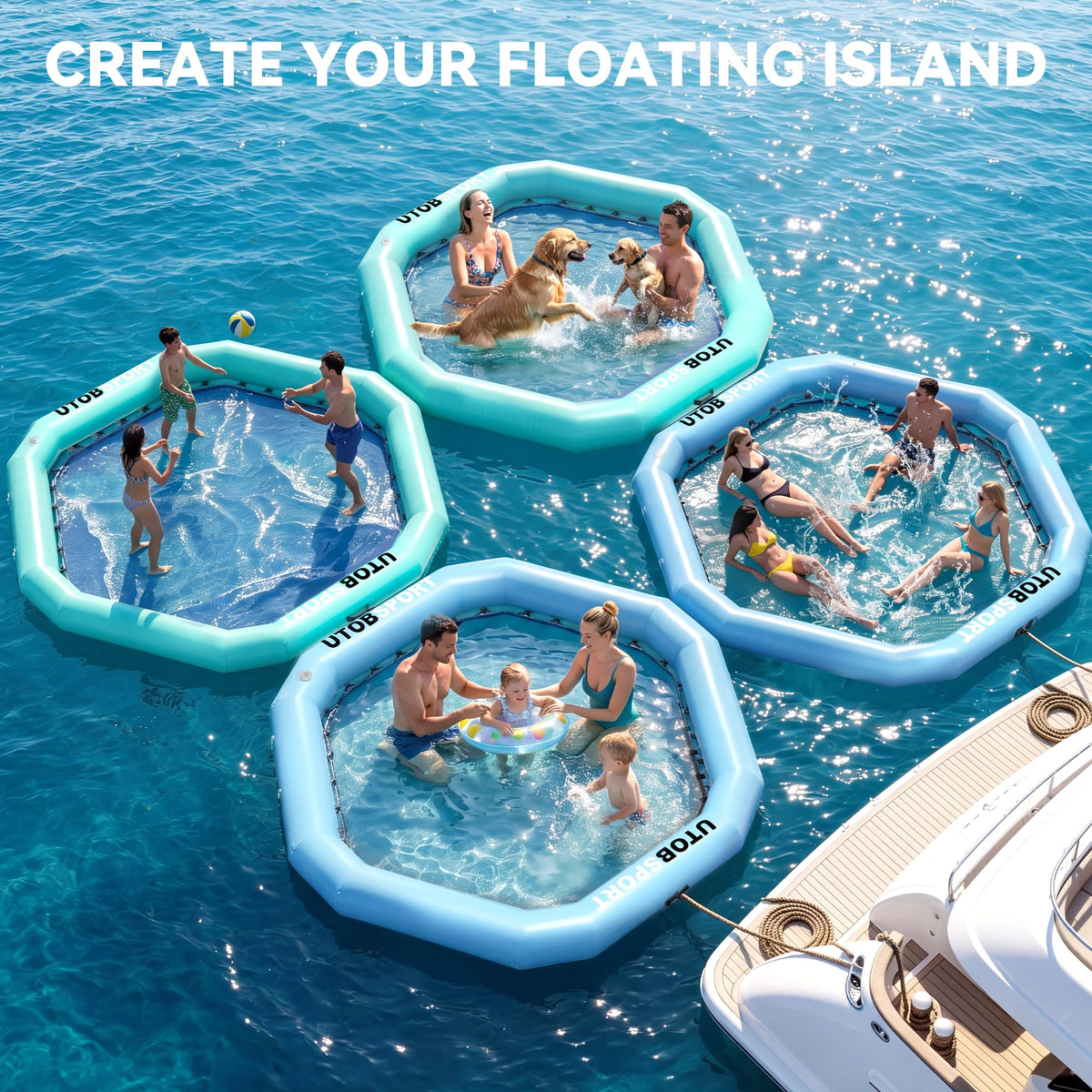 Inflatable Water Hammock Floating Platform with Cupholder K8577